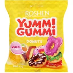 Цукерки Roshen Yummi Gummi Donuts желейні, 100 г (886276)