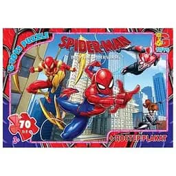 Пазл детский "Человек-паук" G-Toys SM903 постер, 70 элементов