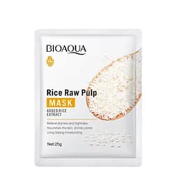Тканевая маска для лица отбеливающая Bioaqua Rice Raw Pulp Mask с рисовым экстрактом