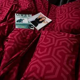 Комплект постільної білизни Moon&Star Бязь Gold Люкс Burgundy Charm двоспальний 175х210 наволочки 4х50х70 - мініатюра 2