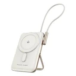 Повербанк 10000mAh Choetech B735 White QC3.0 PD3.0 бездротова магнітна зарядка, вбудований кабель, підставка (43-00150)