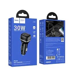 Автомобільний зарядний пристрій HOCO Z58 Rank single port PD30W car charger чорний - мініатюра 7