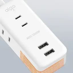 Подовжувач Aigo Power Strip 3 розетки 2 USB 1 m White AC0320 - мініатюра 6