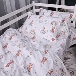 Комплект постільної білизни MirSon Фланель 010 Teddy ballons білий сімейний (2200009654145) - мініатюра 2