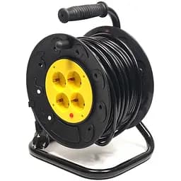Подовжувач на котушці PowerPlant 25 м, 3x1.5мм2, 10А, 4 розетки (JY-2002/25)