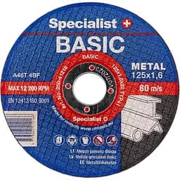 Диск абразивный отрезной Specialist+ Basic по металлу 230x1.6x22 мм (250-41216)