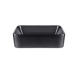 Умивальник Qtap Tern накладний прямокутний 475x370x140 мм Black matt + донний клапан PU03, Чорний матовий - мініатюра 3