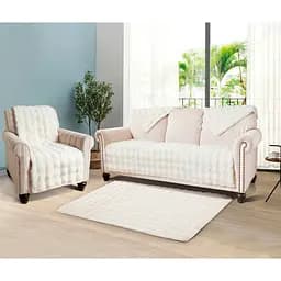 Накидка Love You для мягкой мебели 90х90 см айвори (8605)