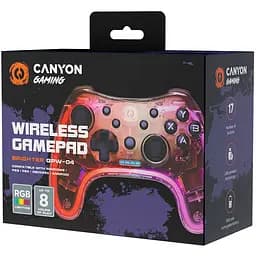 Геймпад Canyon GPW-04 Brighter, Red/Pink, бездротовий (USB 2.4GHz), для ПК / PS4 / PS3 / Android / Xbox 360, 17 кнопок, подвійна вібрація, RGB підсвічування, 800 mAh (CND-GPW04) - мініатюра 2