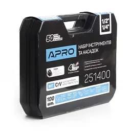 Набір насадок та інструментів Apro CrV 1/4" 1/2" 90Т 100 шт. 30412 - мініатюра 3