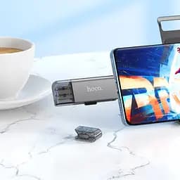 Адаптер перехідник Hoco HB39 USB/Type-C 3.0 сірий - мініатюра 5