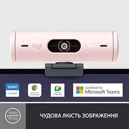 Веб-камера Logitech Brio 500 Full HD Rose (960-001421) - мініатюра 2