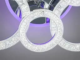 Люстра стельова LED Diasha 2203/3+3HR, 107W, 3200K-6500K, хром, сучасний стиль для вітальні, спальні, кухні, офісу - мініатюра 5
