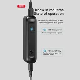Портативний зовнішній акумулятор XO PR190 (15000 mAh) 45W чорний - мініатюра 6