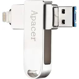 Флешка металева для iPhone Apacer AH790 64 GB роз'єм Lightning