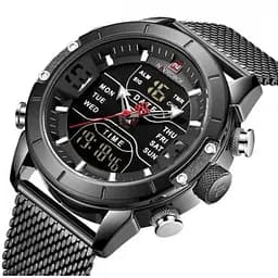 Чоловічий наручний годинник Naviforce Tesla Black NF9153