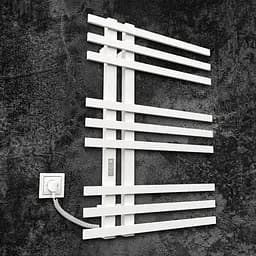 Электрический полотенцесушитель Kosser Браш 800x600 EL тайм. белый ДБ01ELW, Белый матовый, Левое
