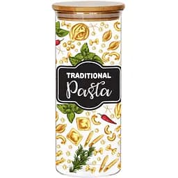 Банка для зберігання Galleryglass Traditional Рasta скляна з бамбуковою кришкою 1 л (85006086)