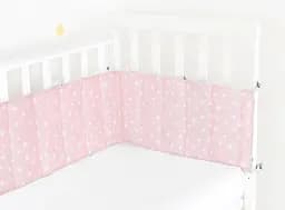 Бортики в дитяче ліжечко 30x120 ROSE STARFALL, рожевий (WeltBed_StarfallRose_30x120) - мініатюра 2
