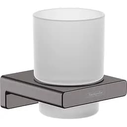 Склянка підвісна Hansgrohe AddStoris Brushed Black/скло 41749340 шліфований чорний хром