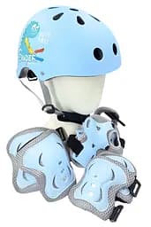 Комплект детского шлема и защиты Yongkang GB24429-2009 S (5–9 лет) голубой динозавр (G0001137)