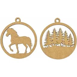 Заготовка Rosa Talent 3D Лошадь в зимнем лесу 8x9 см ХДФ