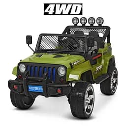 Дитячий електромобіль джип 4x45W 2x12V7Ah EVA шкіра MP3/USB хакі (M 3237EBLR-10)