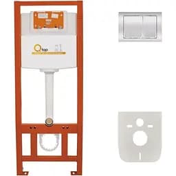 Набір інсталяція 4 в 1 Q-tap Nest ST з квадратною панеллю змиву QT0133M425M06028CRM