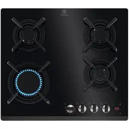 Варильна поверхня газова на склі Electrolux 60 см чугун електрон. керування Hob2Hood чорний