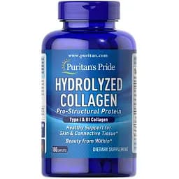 Колаген Puritan's Pride Hydrolyzed Collagen гідролізований 1000 мг 180 капсул