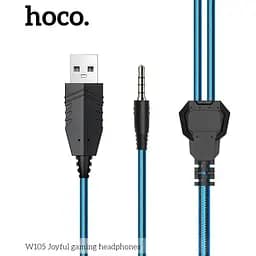 Навушники Hoco LED Joyful Gaming Headphones W105 чорно-сині - мініатюра 4