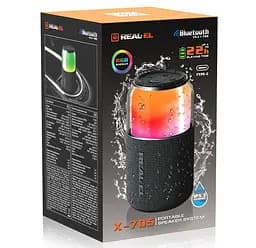 Портативна колонка REAL-EL X705 5W Bluetooth TWS, RGB, Black - мініатюра 7
