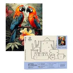 Набір для розпису по номерах "Пара папуг" 40*50 см, IDEA2-GX47439, ТМ "99IDEAS"