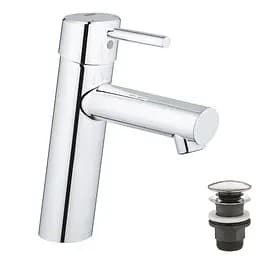 Смеситель для умывальника M-Size + нажимной донный клапан Grohe Concetto 23932001 Хром