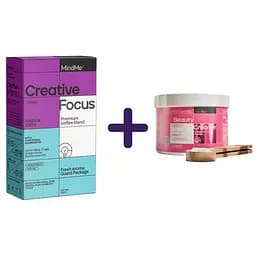 Набор: кофе MindMe Creative & Focus функциональный молотый 250 г + коллагеновые сливки с кокосовым молоком MindMe Beauty Creamer 210 г