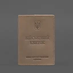 Шкіряна обкладинка для військового квитка 7.0 світло-бежева Crazy Horse - мініатюра 8