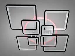 Стельова LED-люстра Diasha 8160/8BK 3color з пультом і димером, чорна, 225W, 12375 lm, сучасні квадратні LED-плафони 127× - мініатюра 5