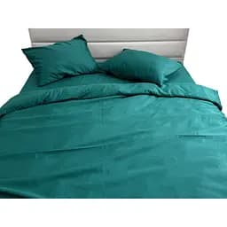 Комплект постільної білизни Ecotton Dark Green євро полісатин темно-зелений (25190)