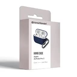 Силіконовий чохол для навушників Apple AirPods Pro 3, Hang Case, синій, ультратонкий захисний кейс товщиною 2 мм, захист від подряпин, пилу та ударів, компактний, з карабіном для кріплення, ArmorStandart (ARM88273) - мініатюра 8