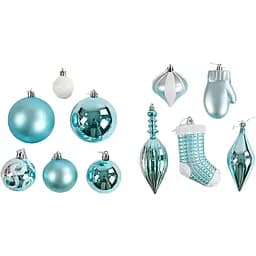 Набор новогодних украшений 50 игрушек на елку, голубого цвета (161640)