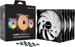 Вентилятор be quiet! Light Wings LX 140mm PWM High-Speed 3-Pack Black (BL130) - мініатюра 3