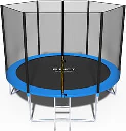 Батут Funfit с сеткой и лестницей 312 см синий (846)