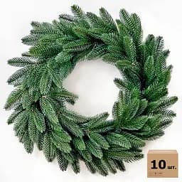 Вінки хвойні різдвяні Hvoya Classic литі зелені 50 см 10 шт.