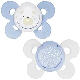 Силиконовая пустышка Chicco Physio Comfort, 0-6 мес., голубая, 2 шт. (74931.21.00.00)