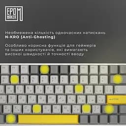 Клавіатура Epomaker EP84 Wisteria Linear White механічна бездротова (EP84-W-WL) - мініатюра 14