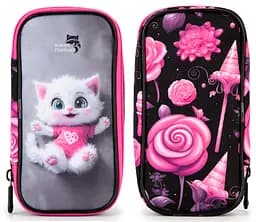 Пенал шкільний для дівчинки з Котиком м'який School Standard (PSS-154)