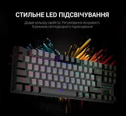 Клавіатура ігрова механічна GamePro GPMK-100 Black USB Red Switch - мініатюра 6