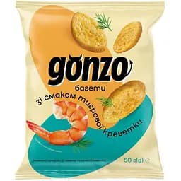 Пшеничні сухарики Gonzo зі смаком тигрової креветки 50 г (903651)