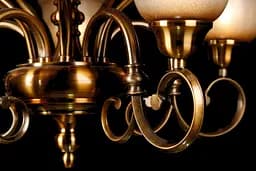Люстра L29384/5 GAB, 5 ламп, E27, бронзова, метал, скло, сучасний стиль - мініатюра 4