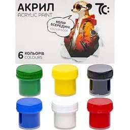 Дитячий набір акрилових фарб 7C50601 6 кольорів, по 10 мл